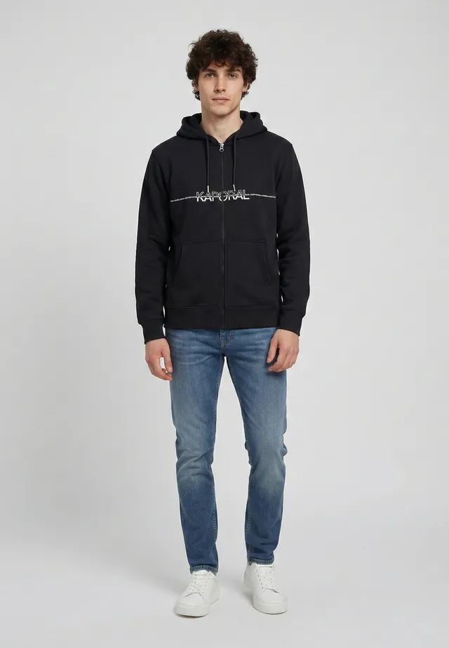 kaporal-rolan-hoodie-herren-schwarz-regular-baumwollmix image 1