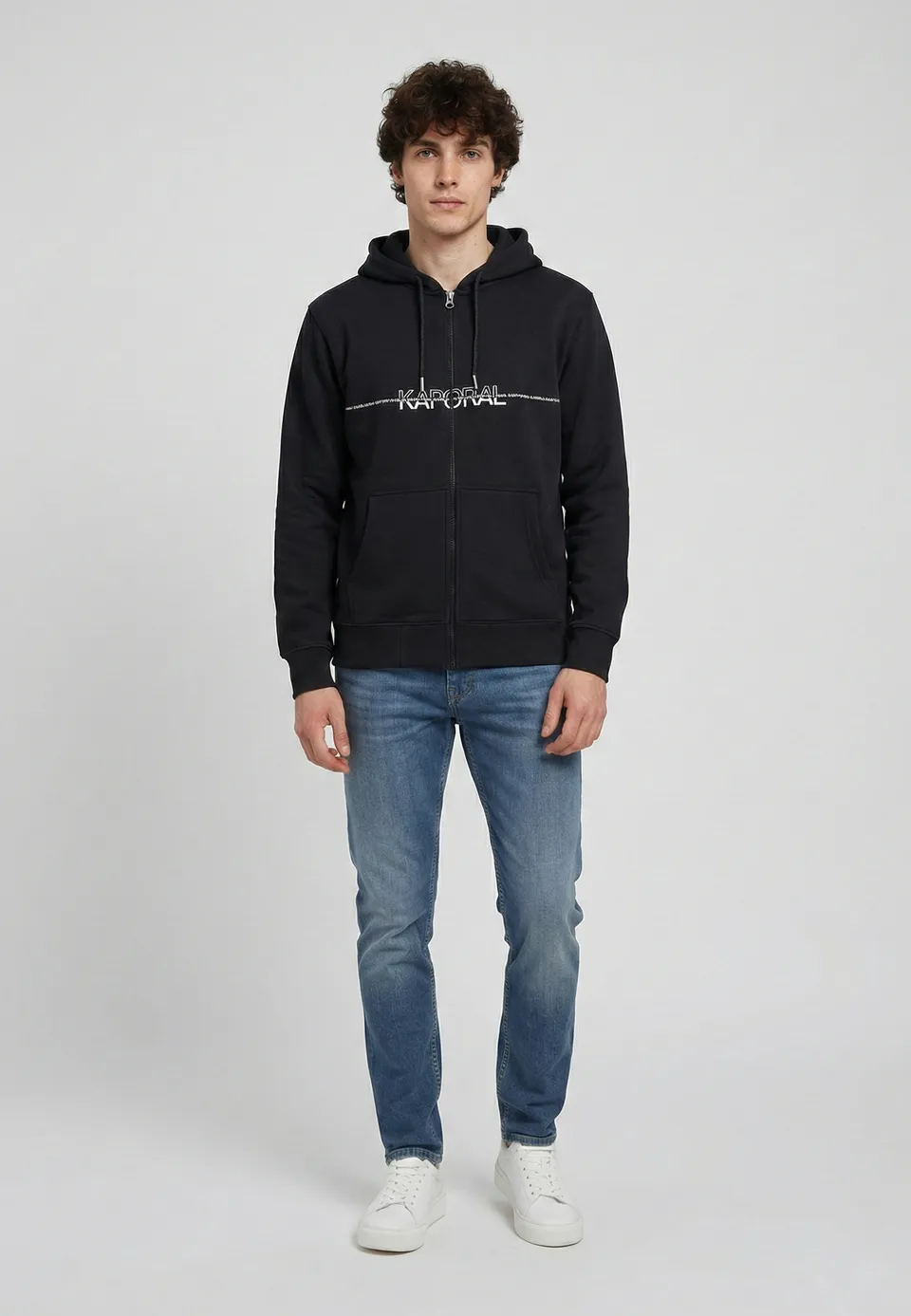 kaporal-rolan-hoodie-herren-schwarz-regular-baumwollmix image 1