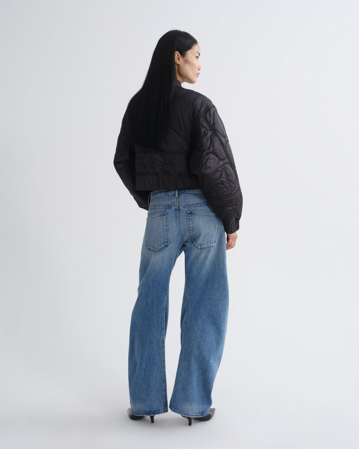 agolde-iona-quilted-jacket-steppjacke-schwarz-nylon image 2