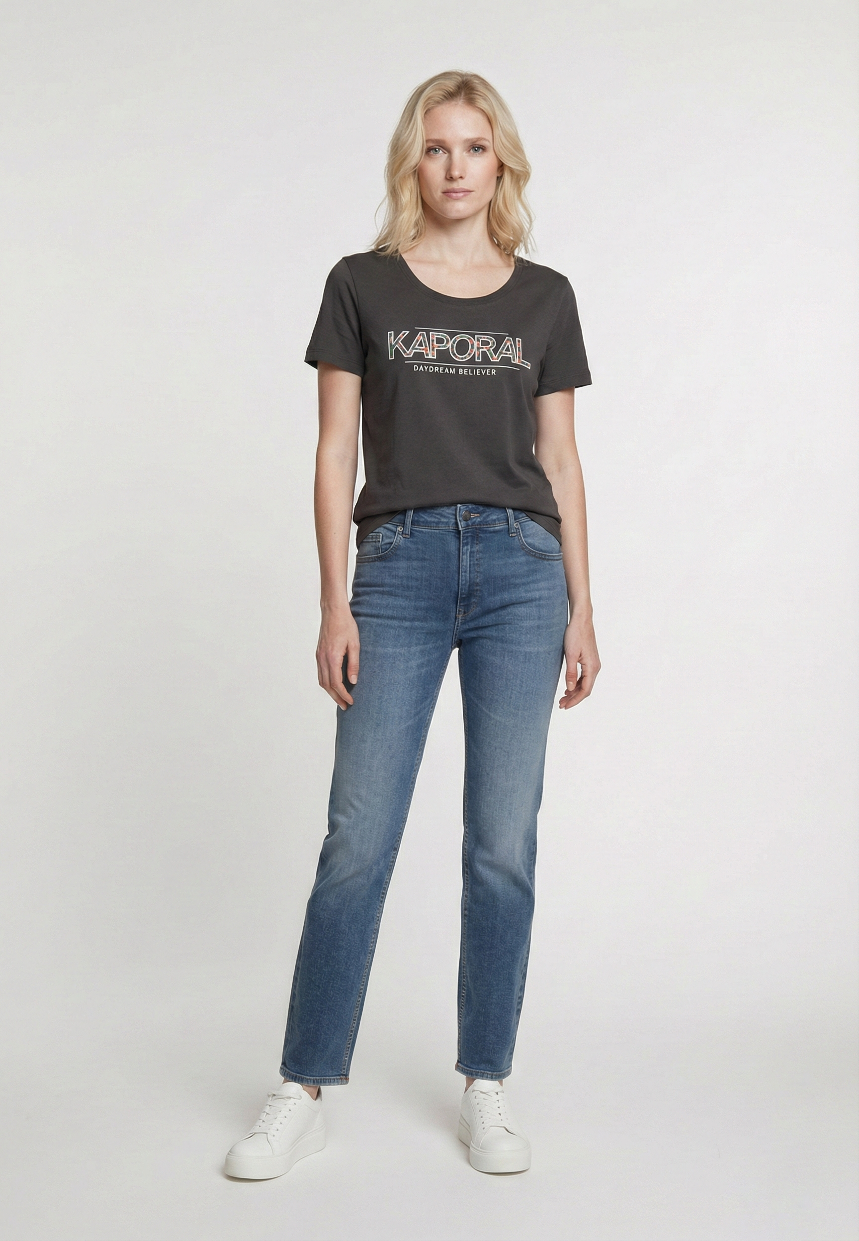 kaporal-jall-t-shirt-damen-schwarz-slim-baumwolle image 1