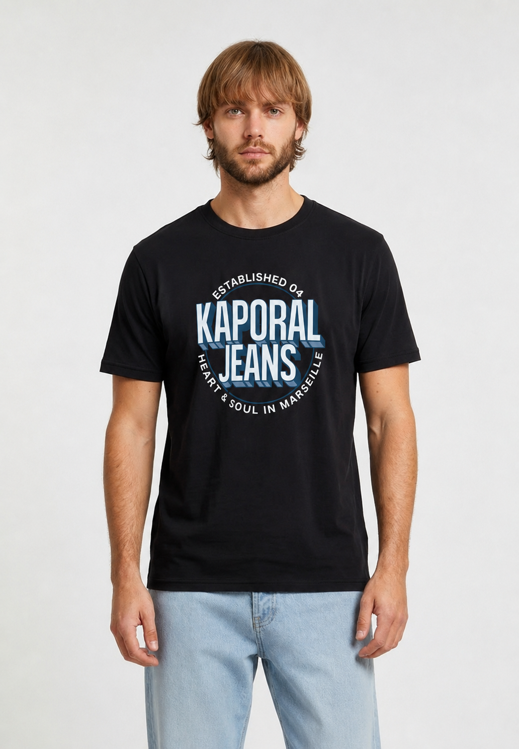 kaporal-tyler-t-shirt-herren-schwarz-regular-baumwolle image 1
