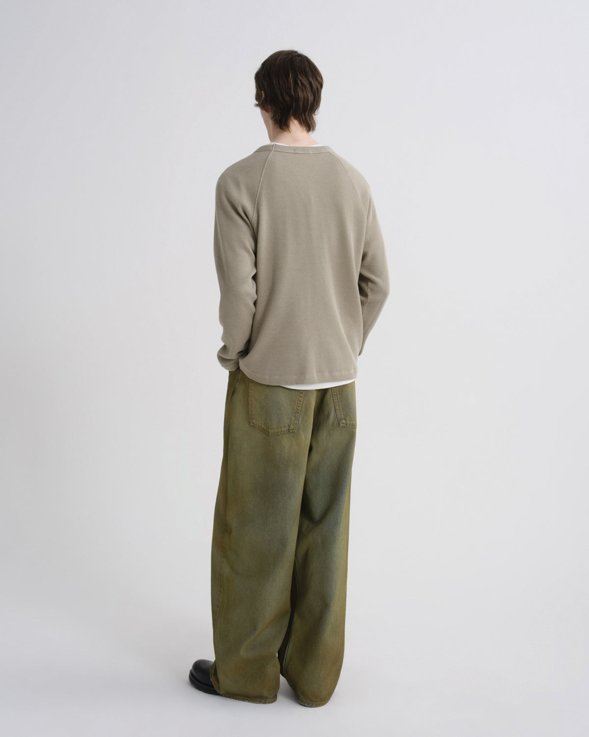 agolde-payson-waffle-tee-longsleeve-wicker-grau image 2