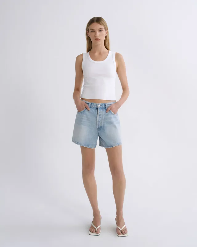 agolde-leith-denim-shorts-convert-hellblau-damen image 1
