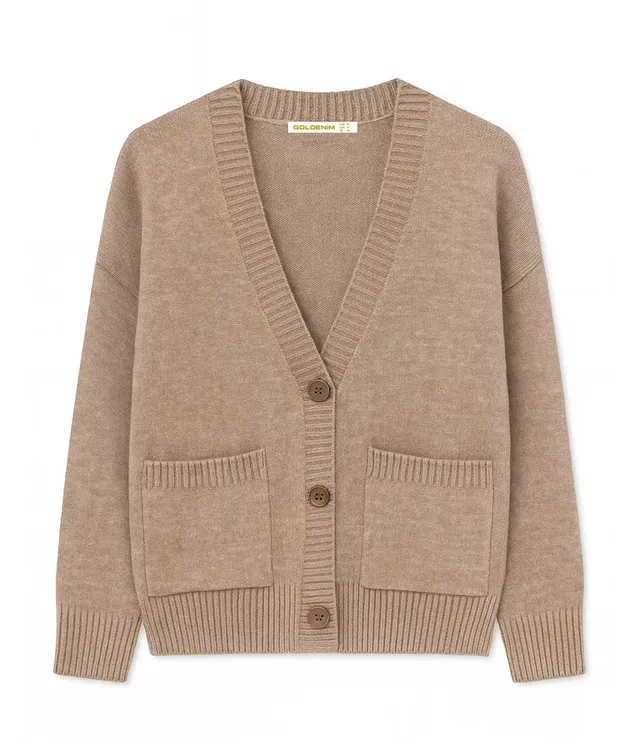 goldenim-paris-femme-gilet-beige-strickweste-tricot-damen image 1