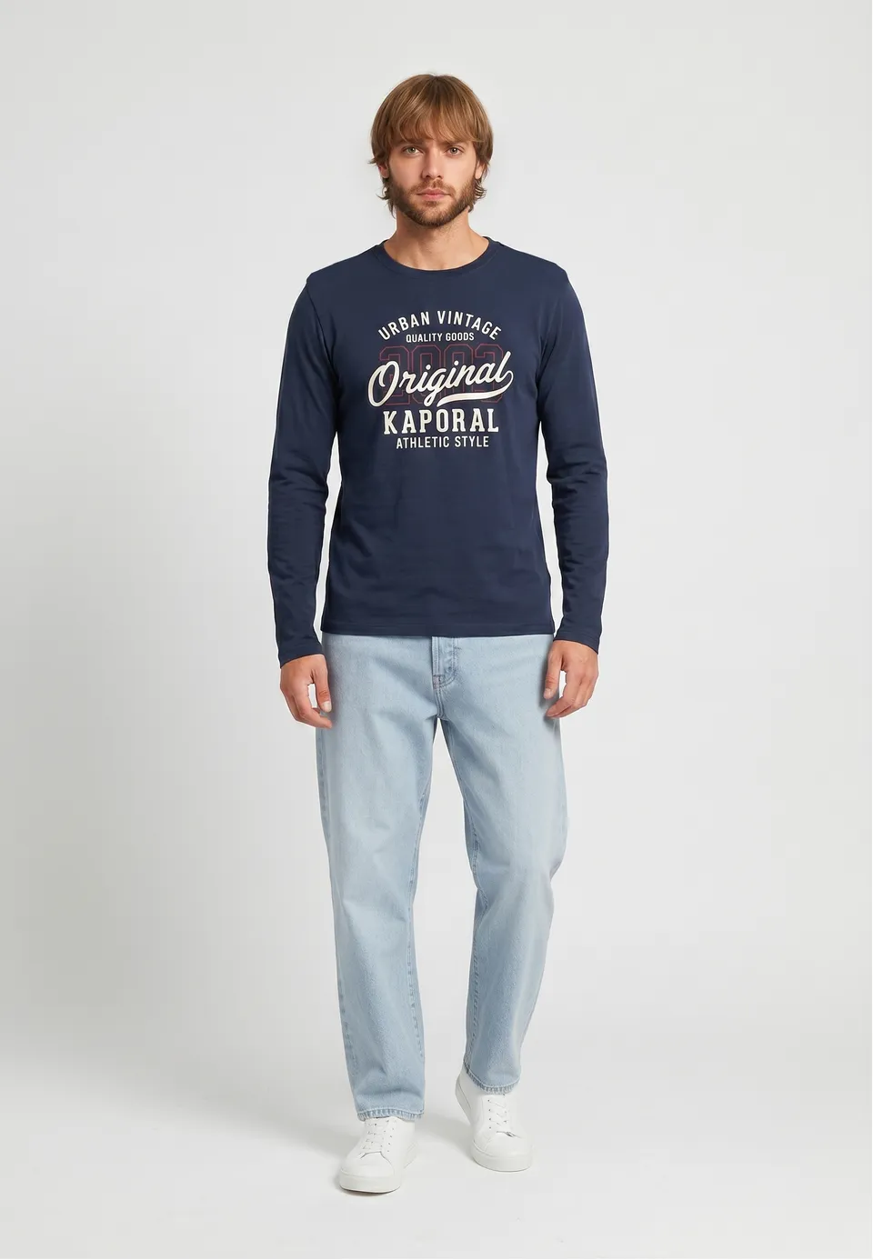 kaporal-kuopio-langarmshirt-herren-marine-print image 1