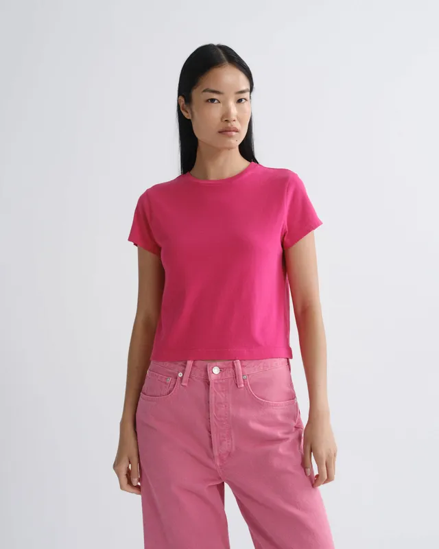 agolde-adine-shrunken-tee-t-shirt-cerise-bio-baumwolle image 1