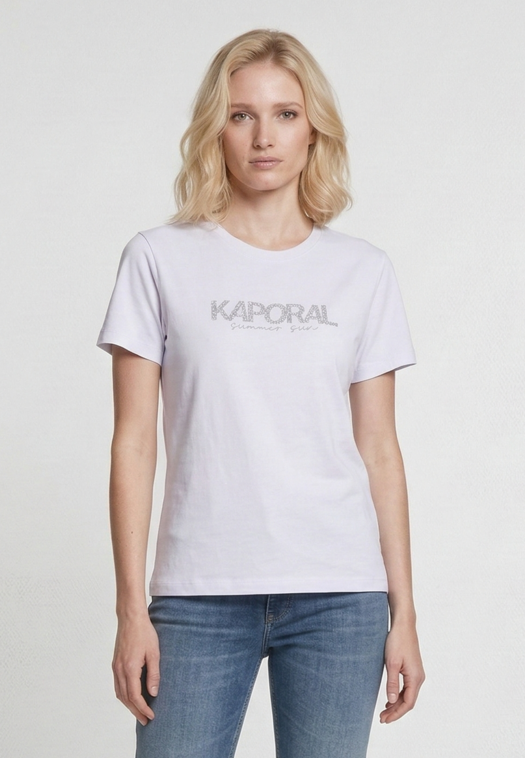 kaporal-jasic-damen-t-shirt-slim-wei-baumwolle-stretch image 1