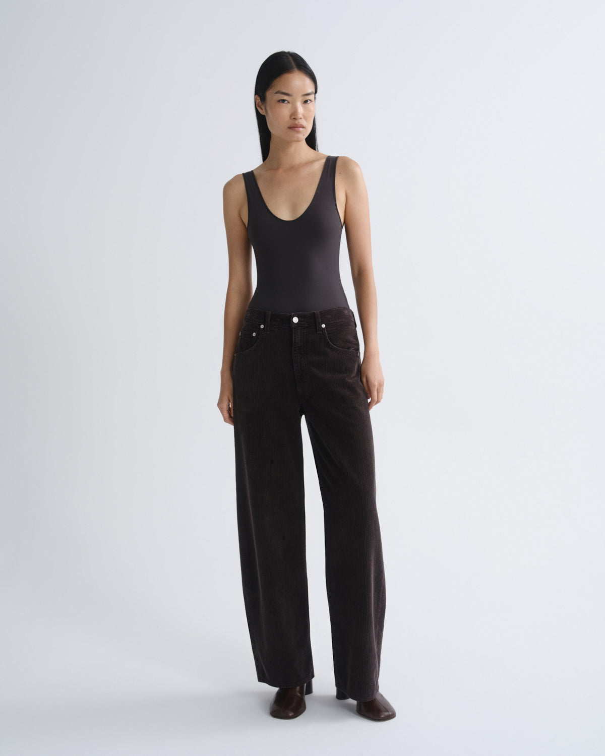 agolde-tora-bodysuit-damen-body-carob-braun image 3