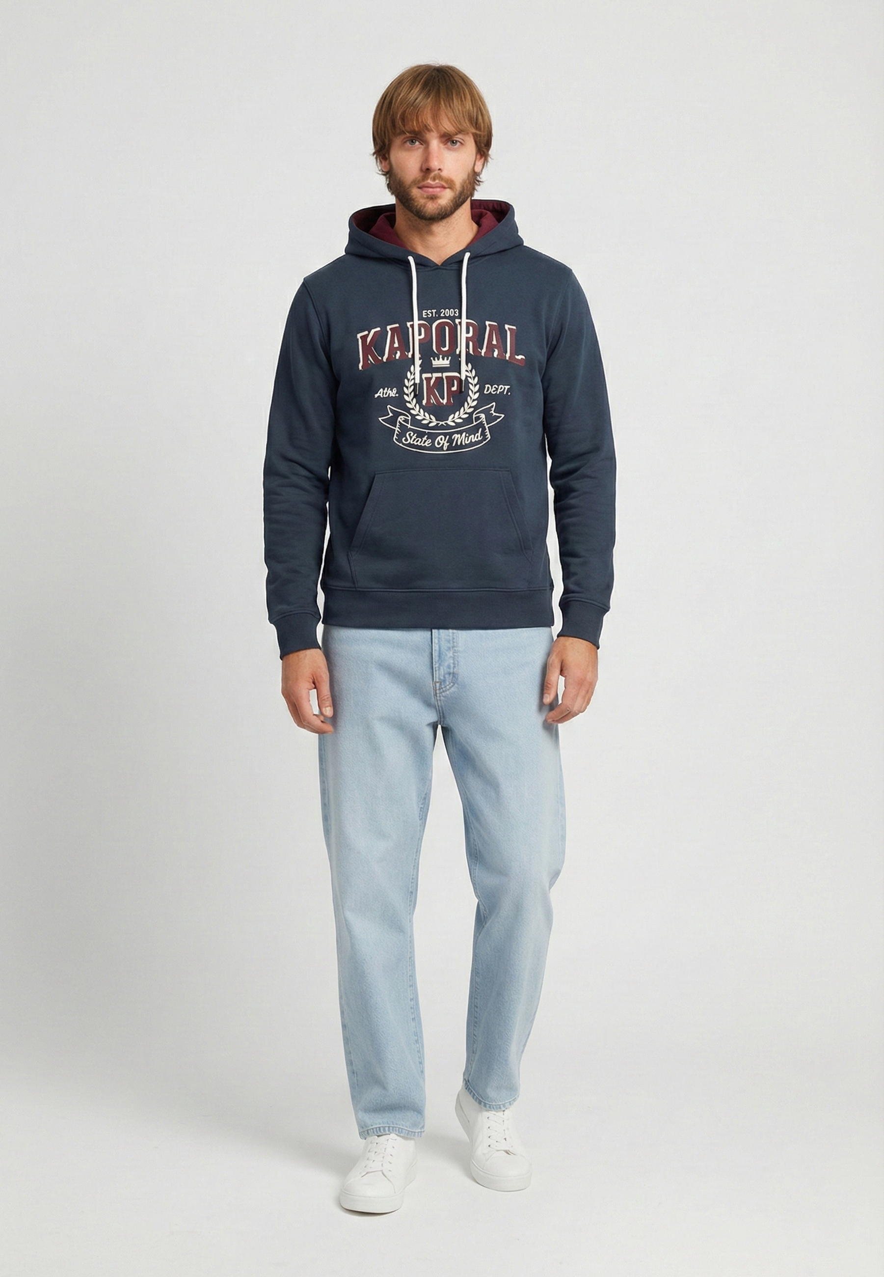 kaporal-kaposvar-herren-hoodie-navy-baumwolle-frontprint image 1