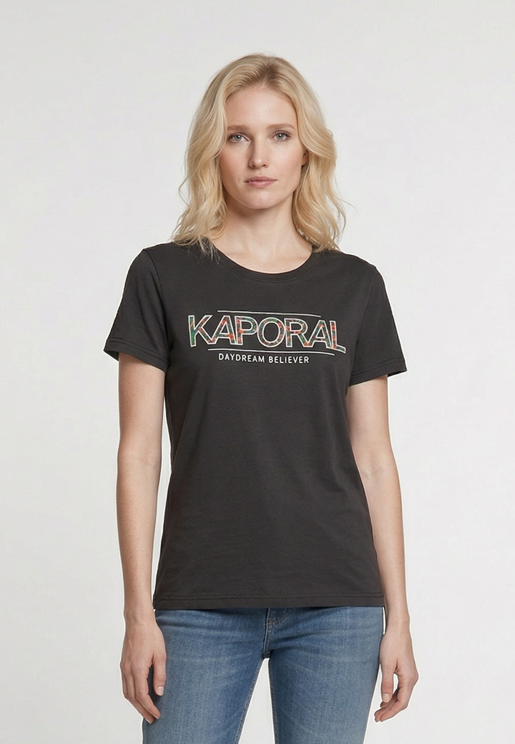 kaporal-jall-t-shirt-damen-schwarz-slim-baumwolle image 2