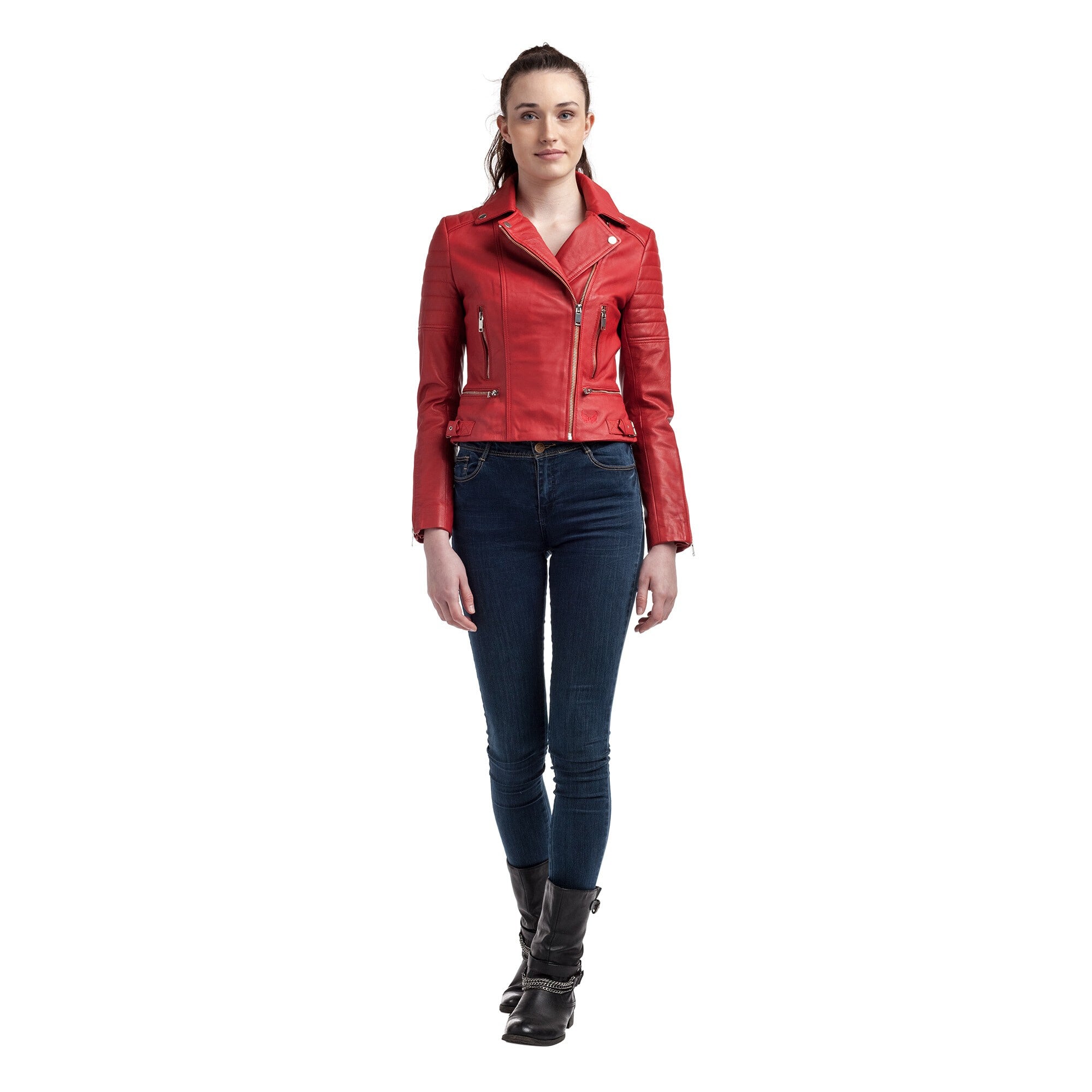 kaporal-maelys-lederjacke-rot-damen-lammleder image 2