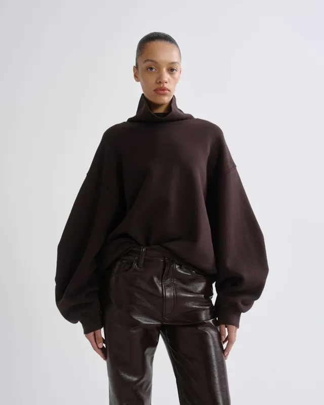 agolde-jenning-sweatshirt-chocolate-braun-oversize image 1