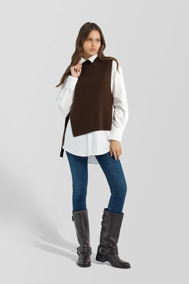 gas-kate-gilet-4879-strickweste-damen-rollkragen-rippe image 1