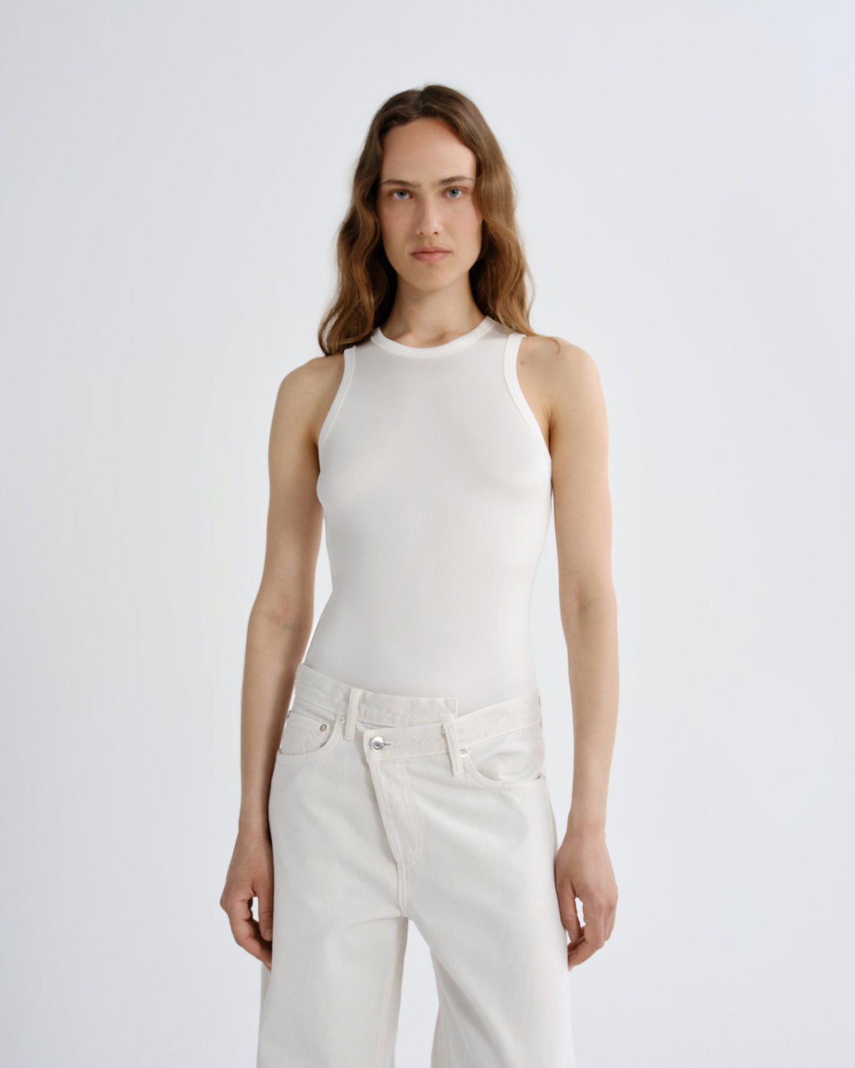 agolde-andre-racer-tank-top-vapor-ripp-viskose image 1