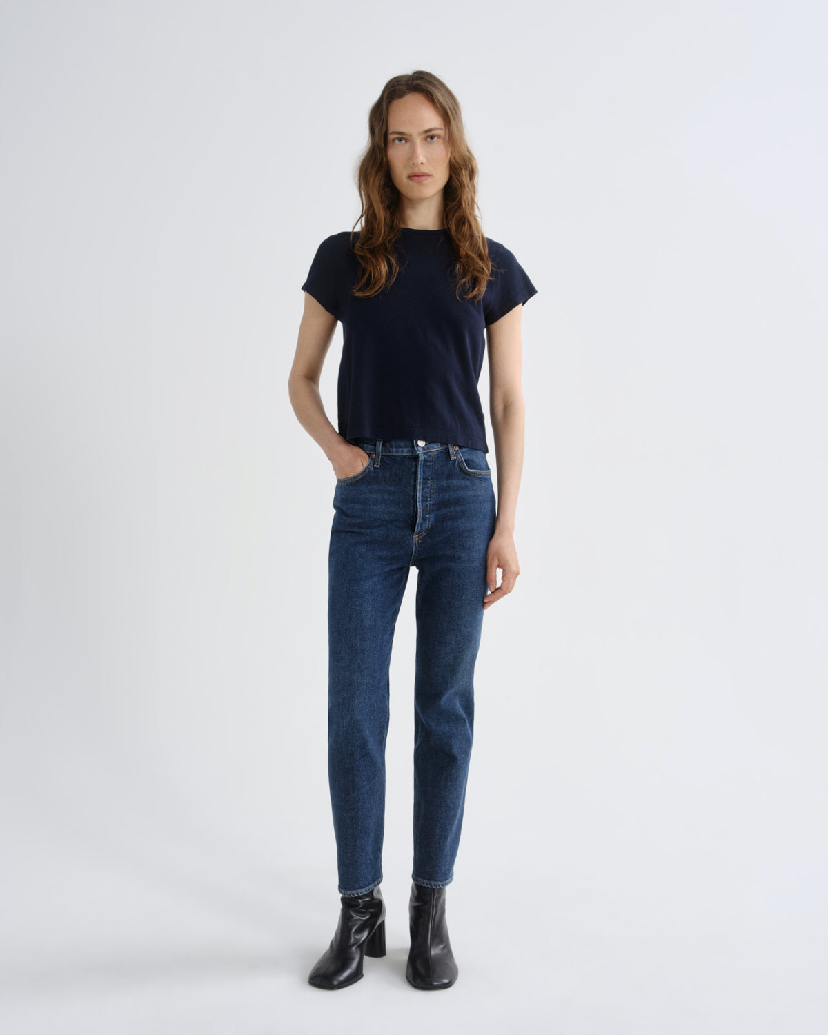 agolde-90-s-pinch-waist-crop-flow-damen-jeans-dunkelblau image 1