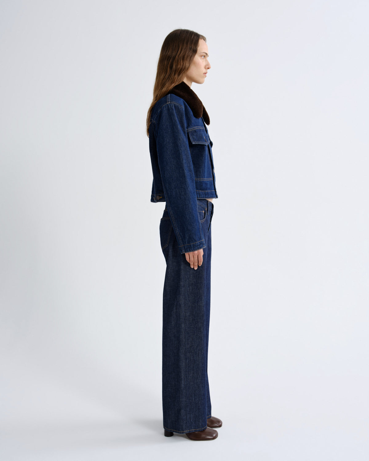 agolde-walker-jacket-jeansjacke-rinse-fellkragen-damen image 3