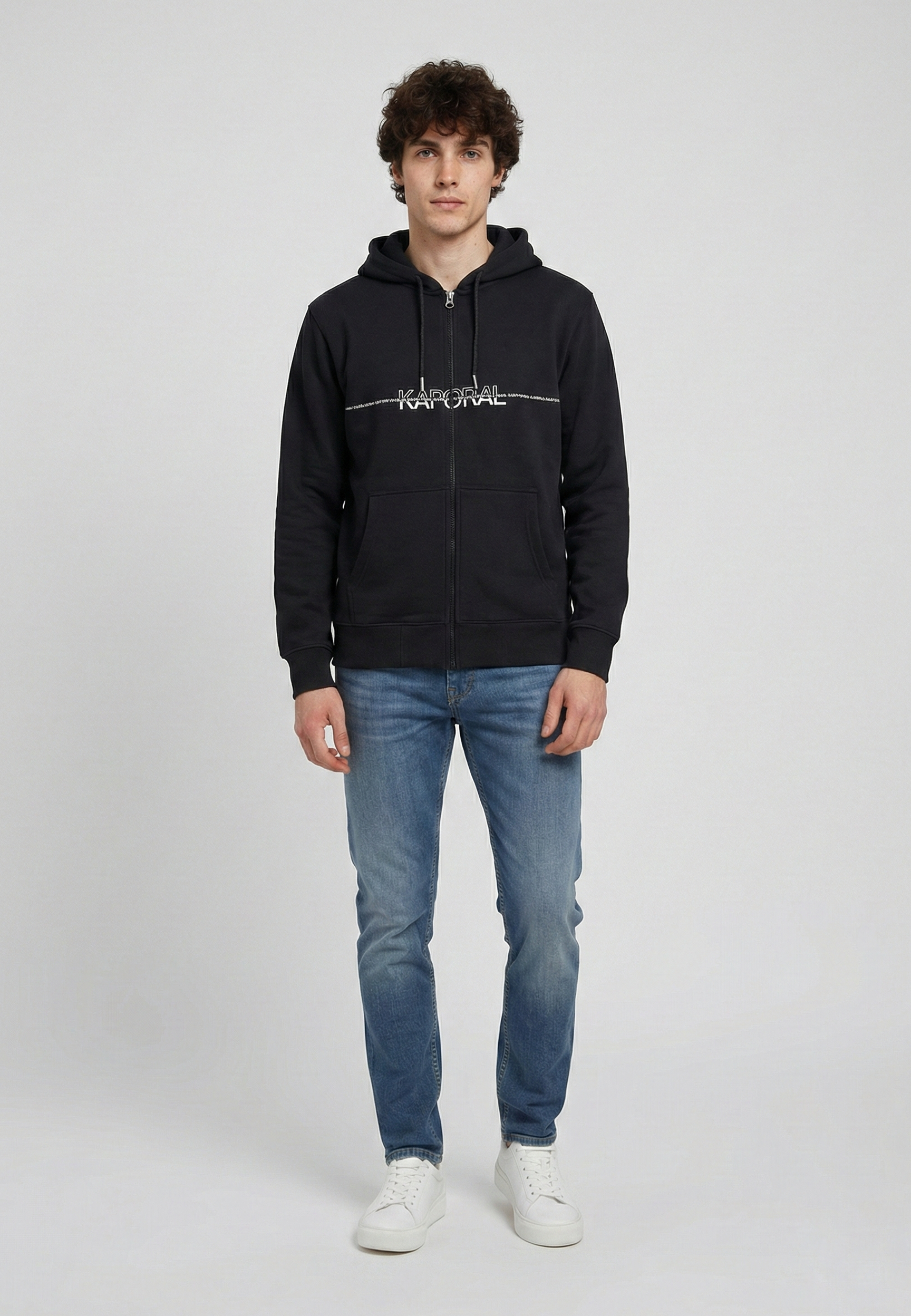 kaporal-rolan-hoodie-herren-schwarz-regular-baumwollmix image 1
