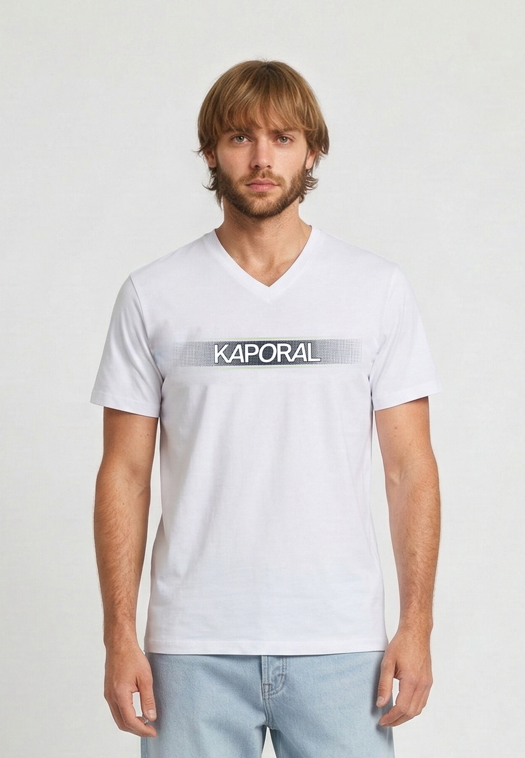 kaporal-brad-t-shirt-herren-wei-slim-stretch-v-ausschnitt image 2