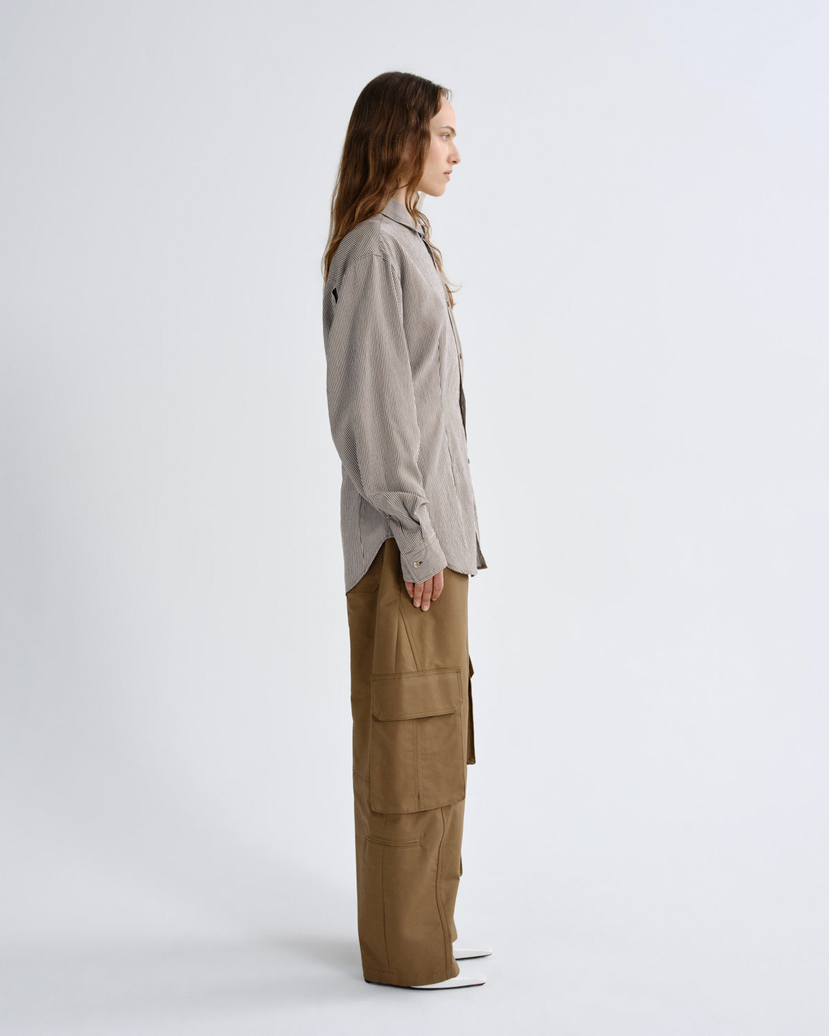agolde-cinch-shirt-jakarta-stripe-bluse-beige-braun image 3