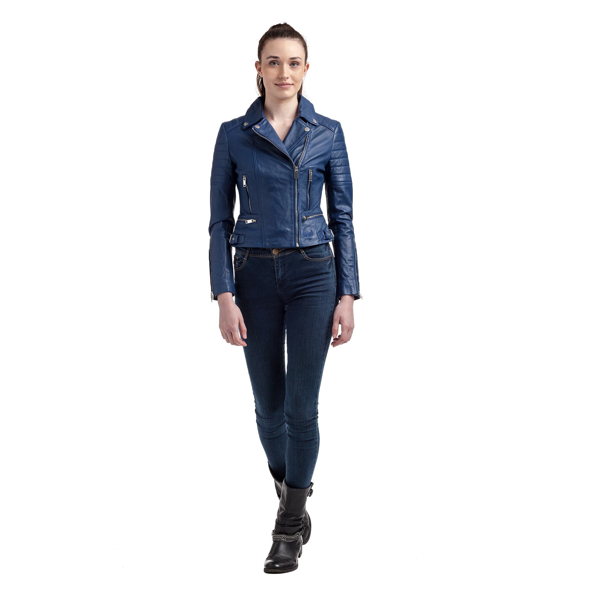kaporal-maelys-perfecto-damen-royalblau-lammleder image 2