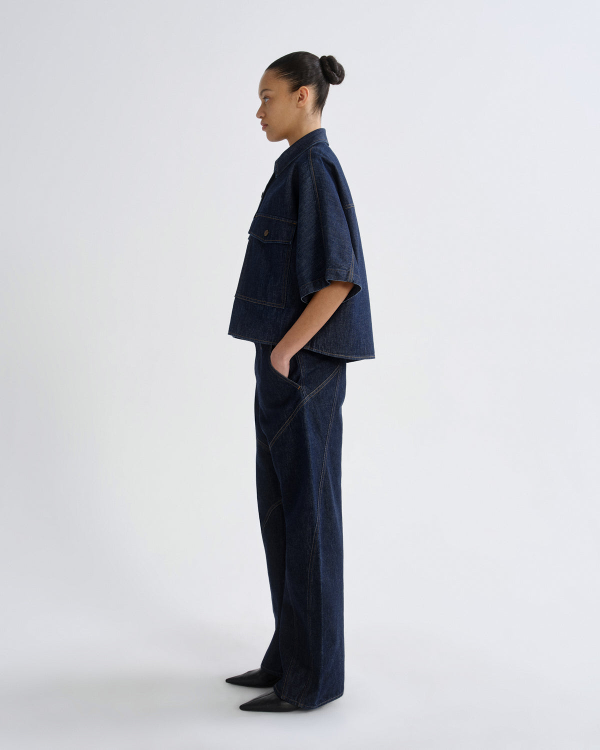 agolde-taron-shirt-rinse-kurzarm-denimhemd image 5