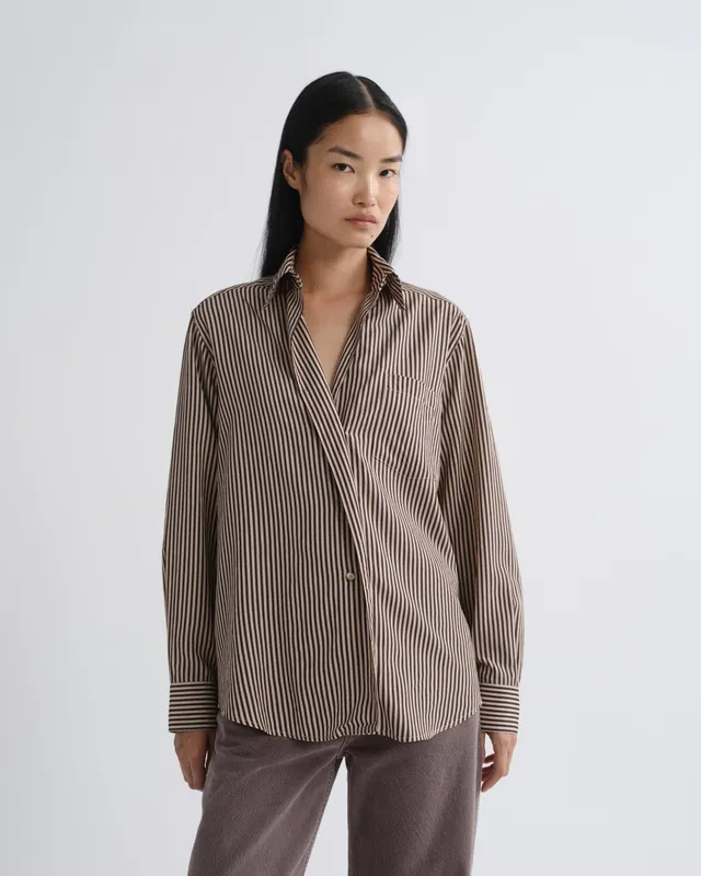 agolde-aris-shirt-trace-stripe-schoko-damenhemd image 1