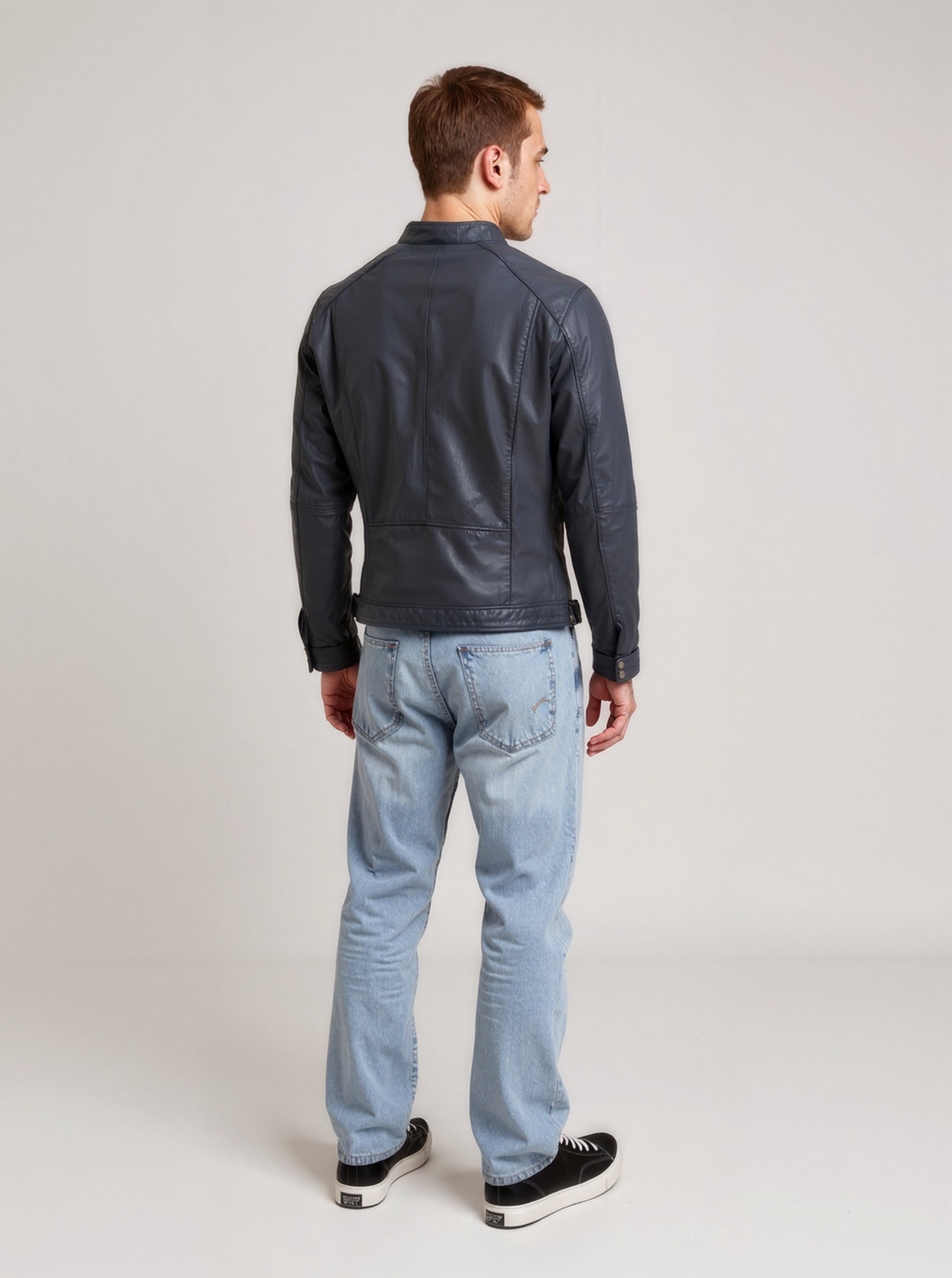 kaporal-calvin-biker-lederjacke-herren-schwarz-lammleder-slim image 3