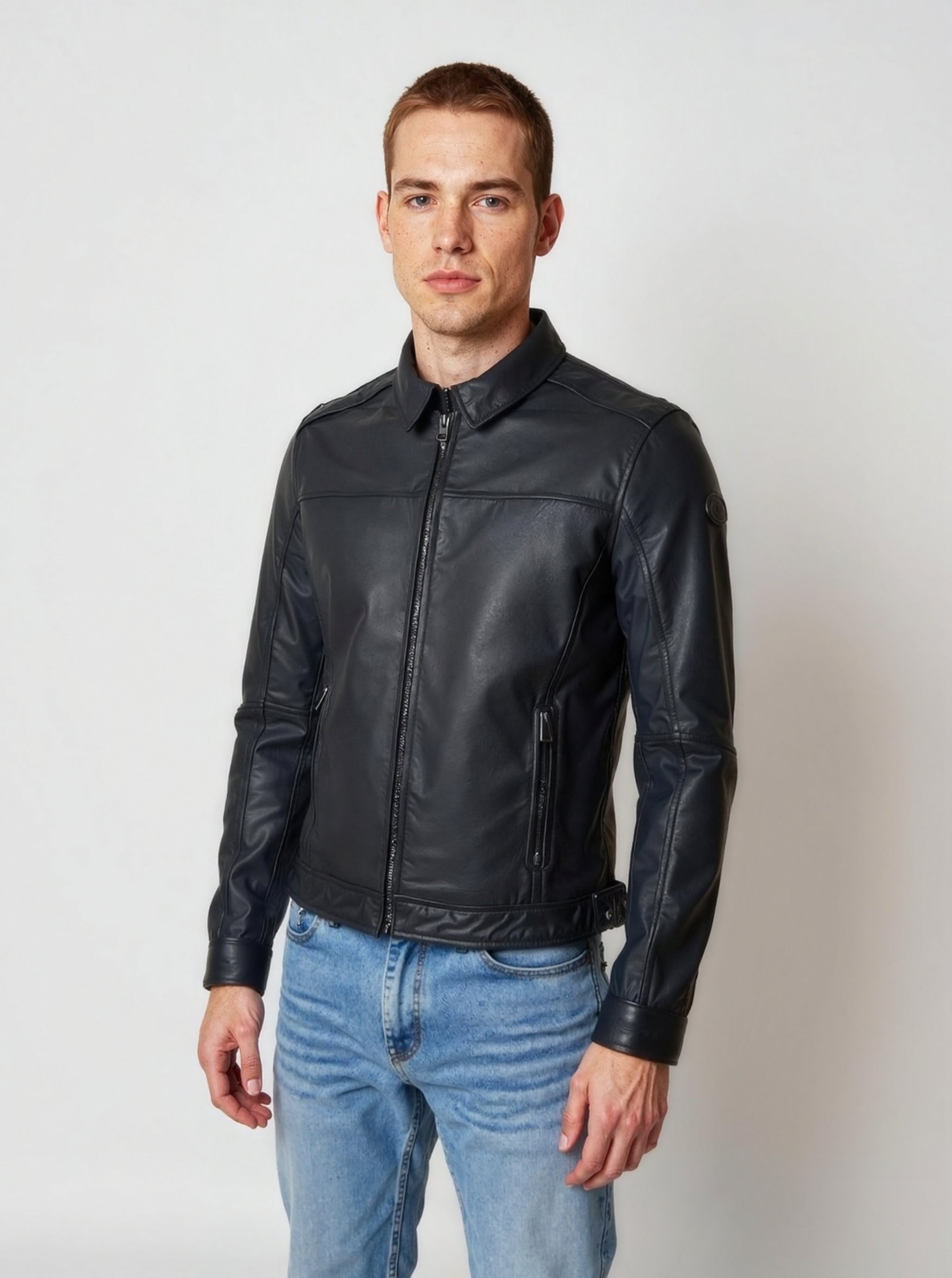 kaporal-boddy-lederjacke-schwarz-herren-lammleder image 2