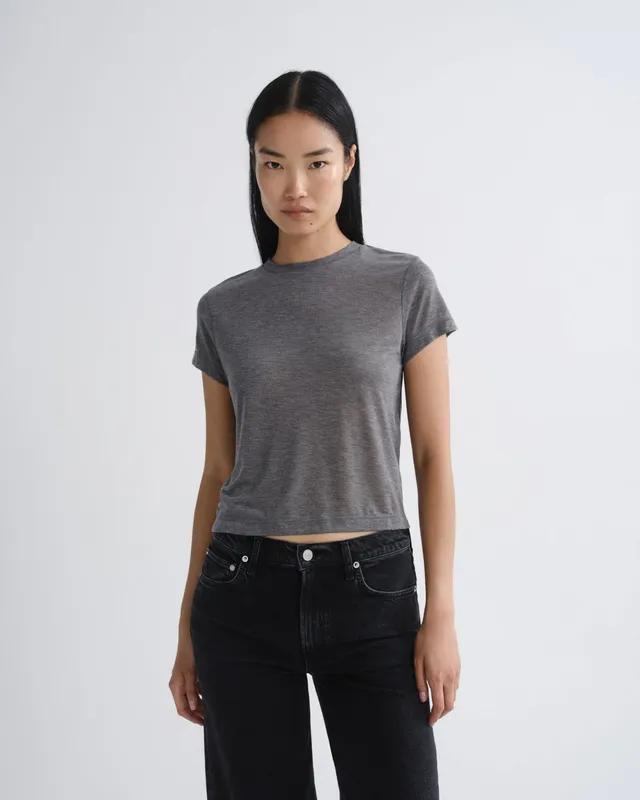agolde-adine-shrunken-tee-t-shirt-grey-heather-tencel image 1
