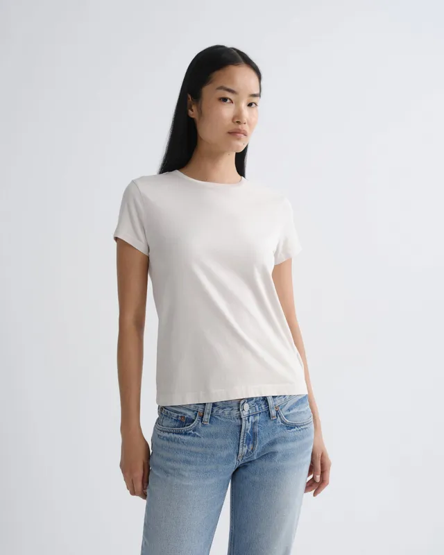 agolde-long-line-adine-tee-bone-bio-baumwolle image 1