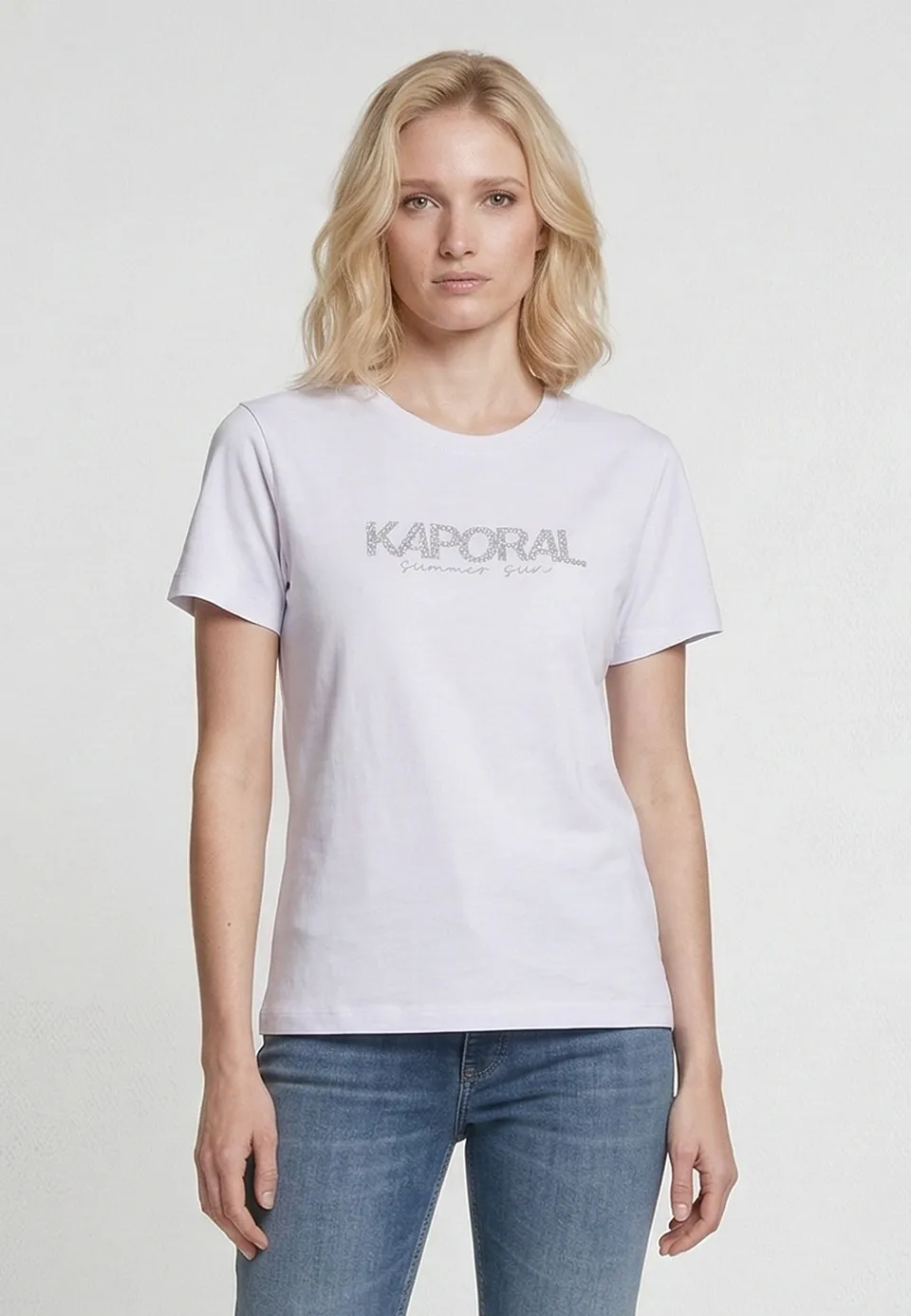 kaporal-jasic-damen-t-shirt-slim-wei-baumwolle-stretch image 1