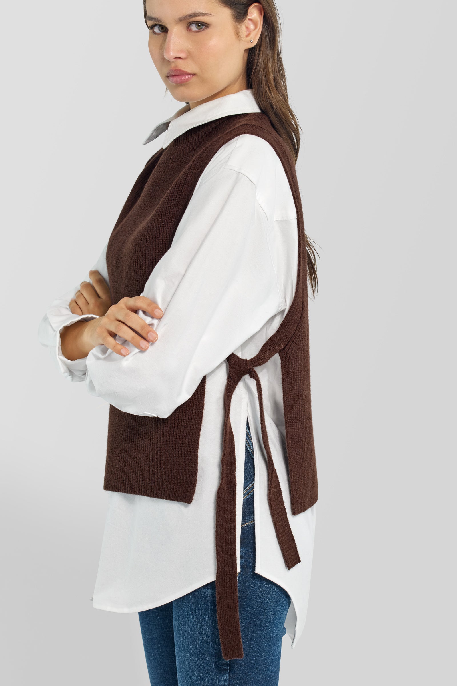 gas-kate-gilet-4879-strickweste-damen-rollkragen-rippe image 3