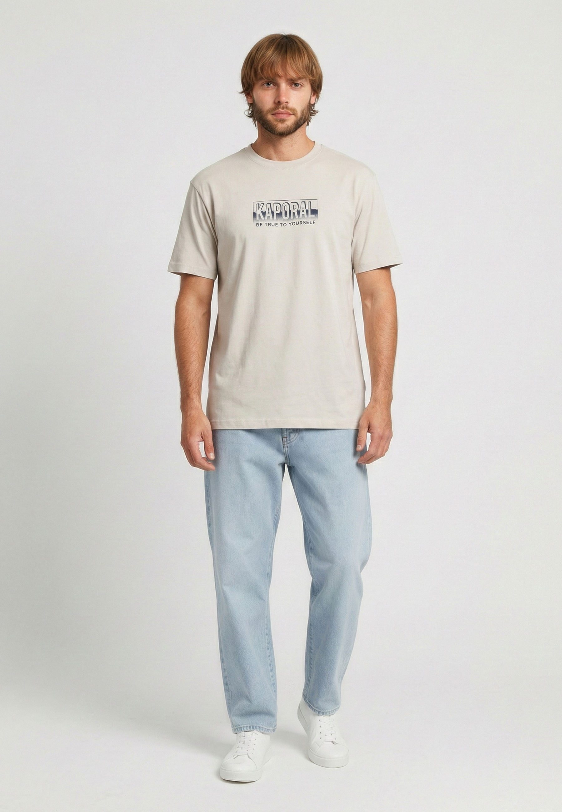 kaporal-bazzi-t-shirt-herren-ecru-regular-baumwolle image 1