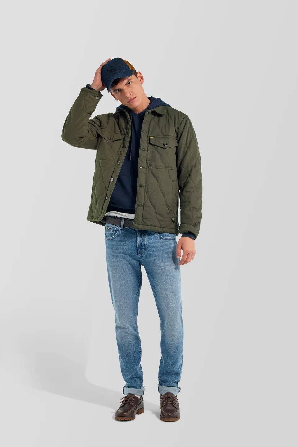 gas-puffer-jacket-3653-herren-jacke-gabardina-gesteppt-blau image 1