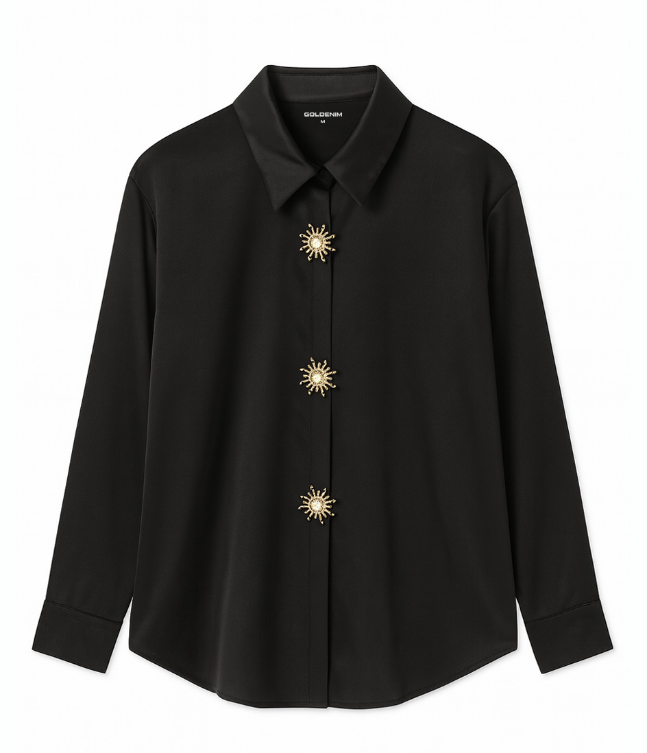 goldenim-paris-femme-chemise-broche-damenbluse-schwarz image 1