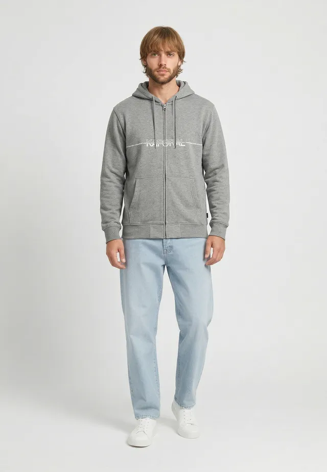 kaporal-rolan-sweatshirt-grau-meliert-reissverschluss image 1