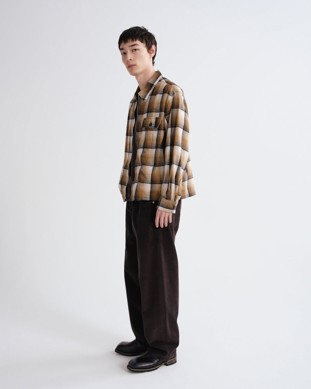 agolde-mccoy-shirt-battersea-check-khaki-herren-hemd-kariert image 5
