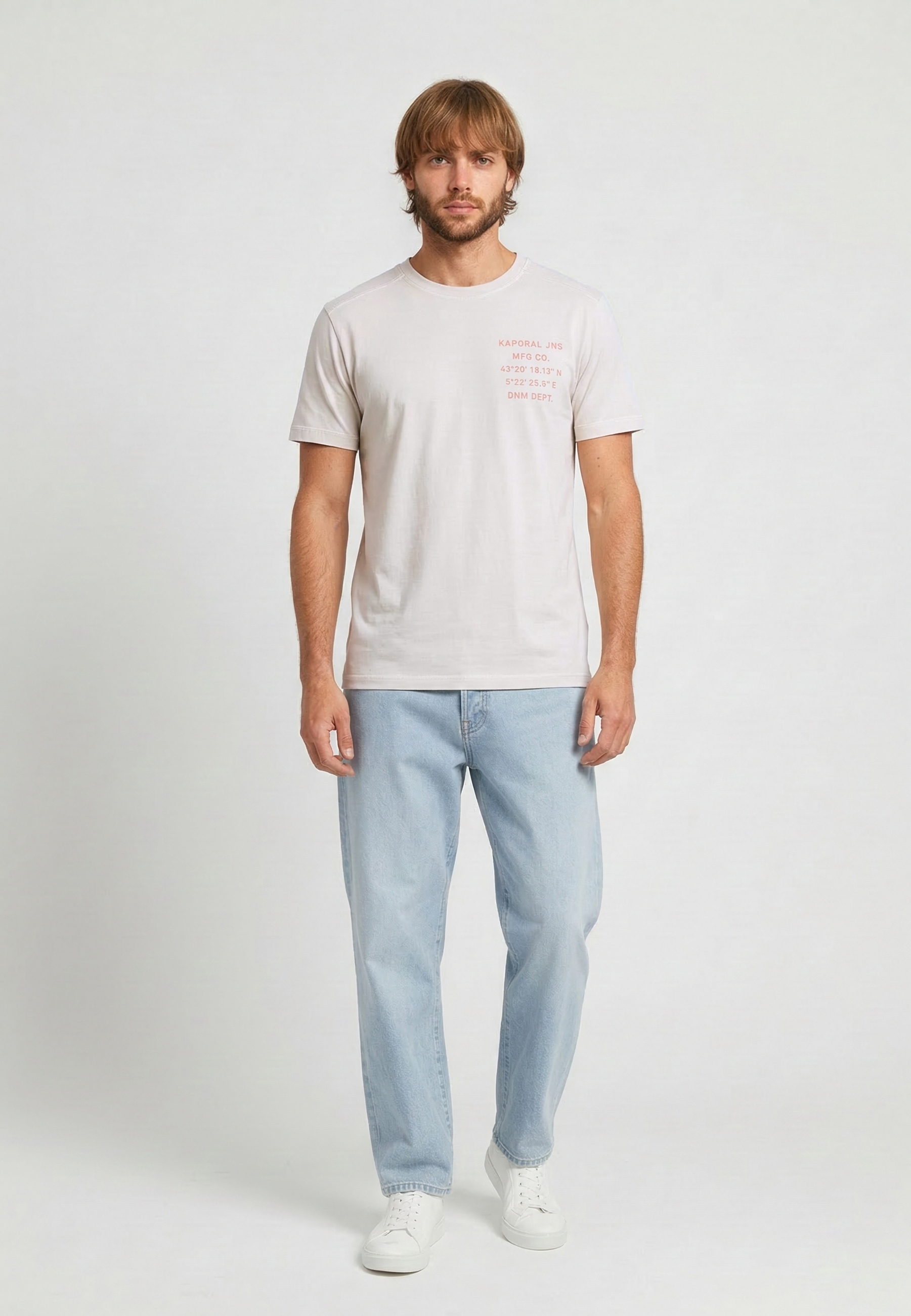 kaporal-bark-t-shirt-herren-wei-print-baumwolle image 2