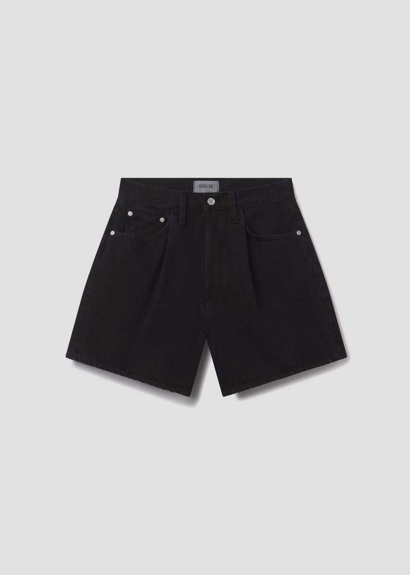 agolde-rhoda-pleated-shorts-damen-holt-schwarz-high-waist image 5