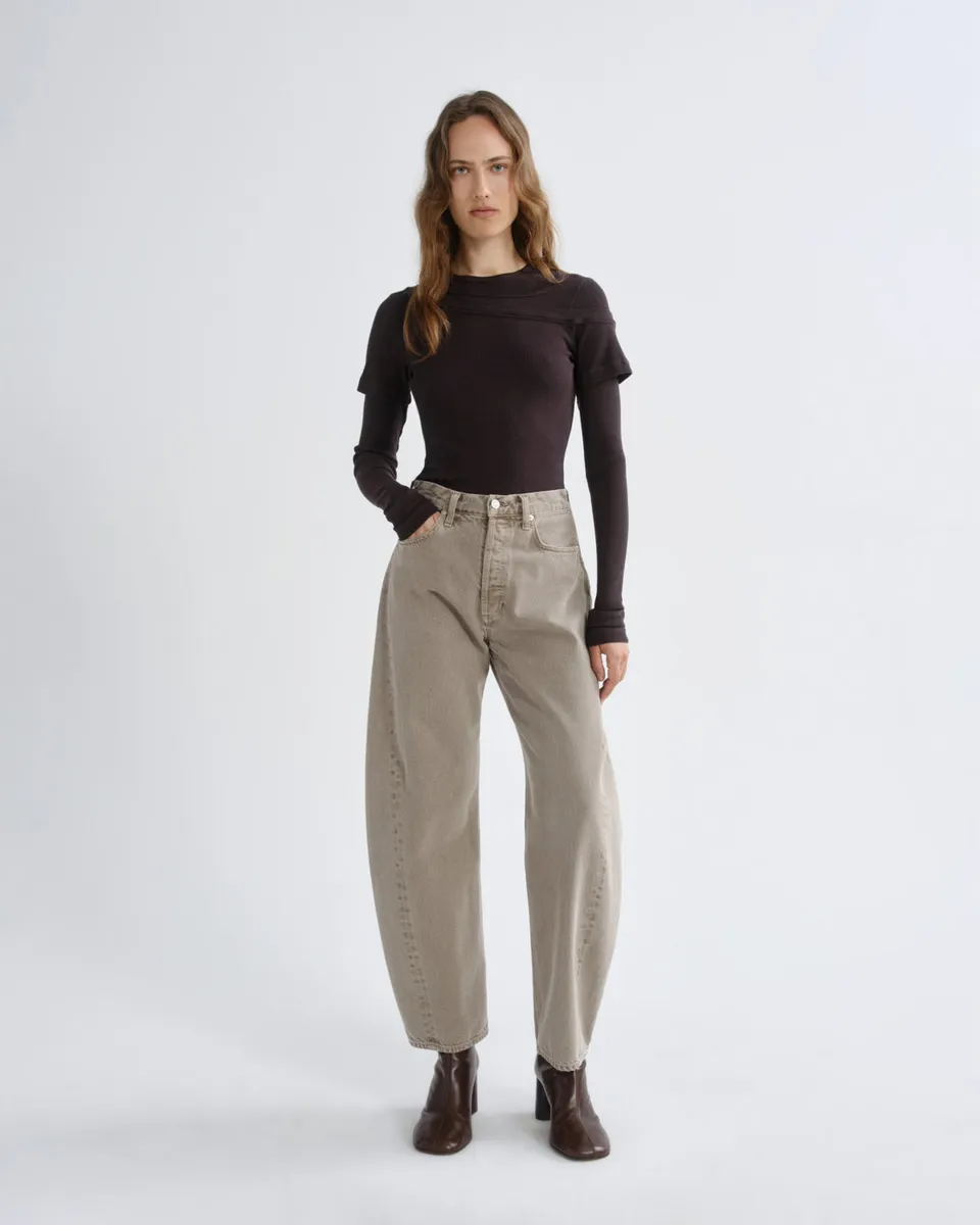 agolde-luna-taper-jeans-cedar-taupe-high-waist image 1
