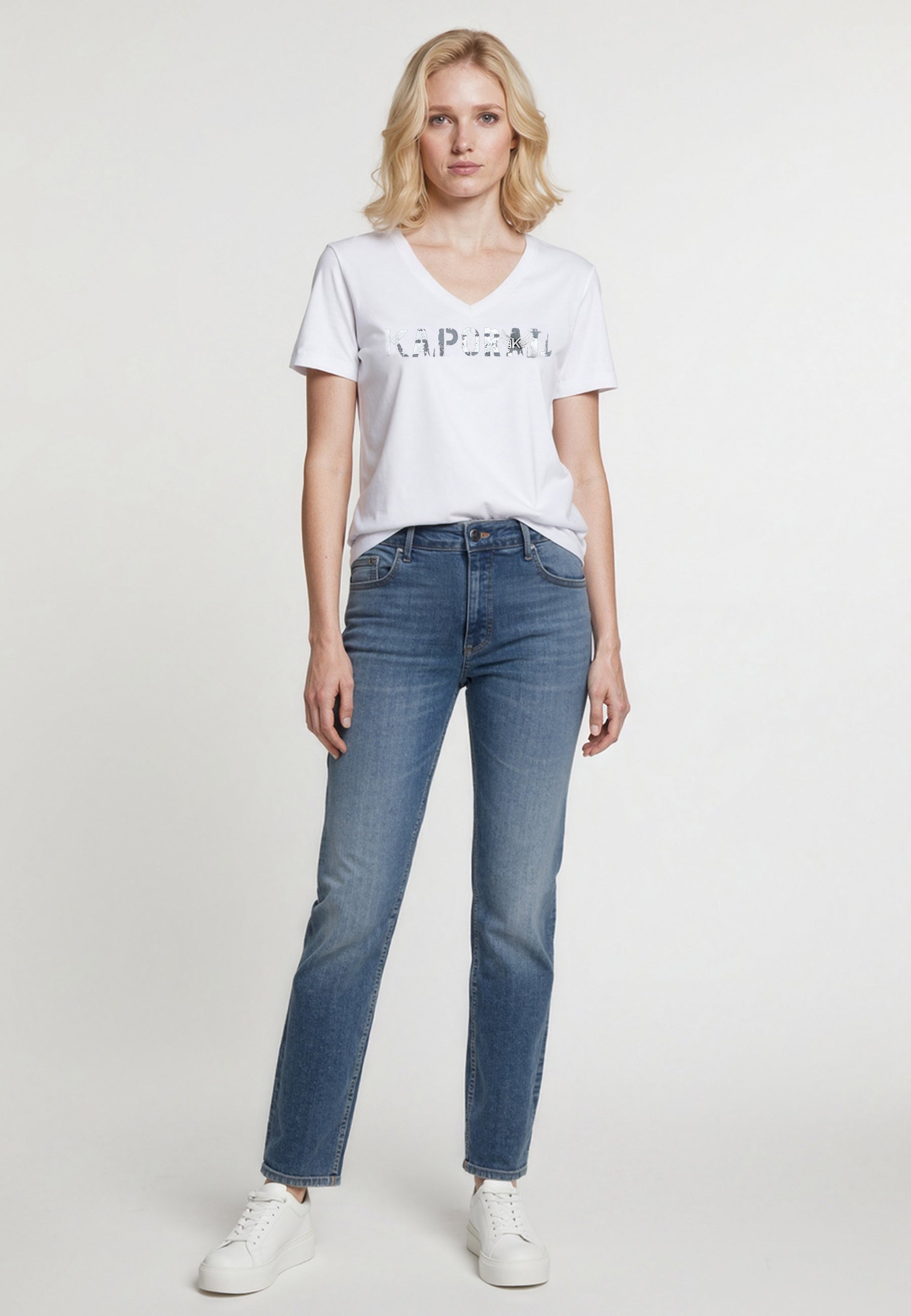 kaporal-enda-t-shirt-damen-wei-slim-baumwoll-stretch image 2