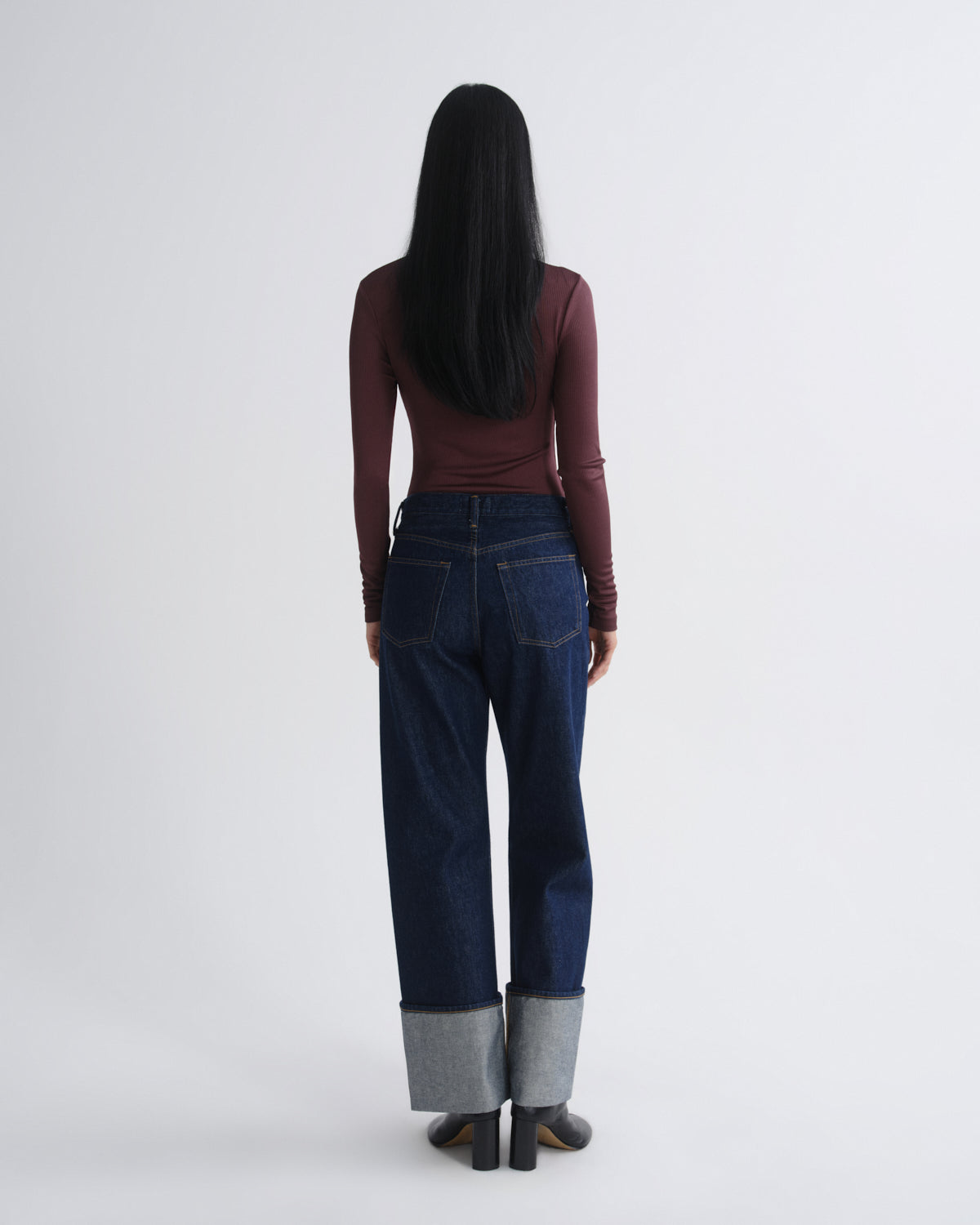 agolde-delphi-slim-tee-longsleeve-damen-corinth-bordeaux image 2