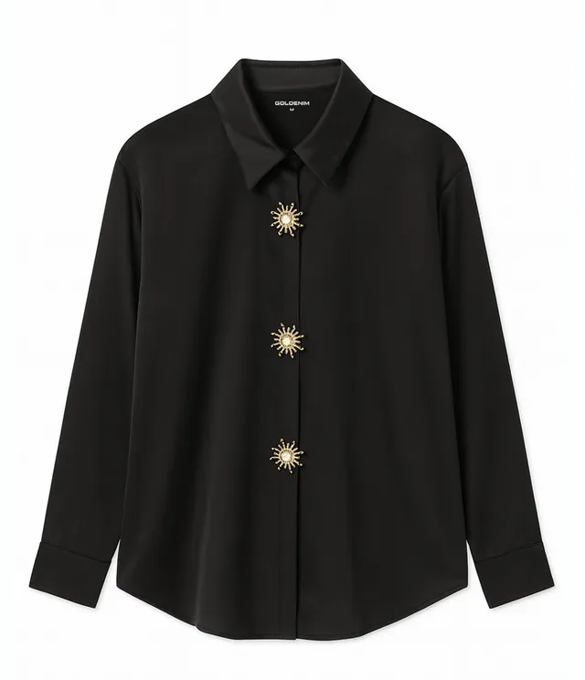 goldenim-paris-femme-chemise-broche-damenbluse-schwarz image 1