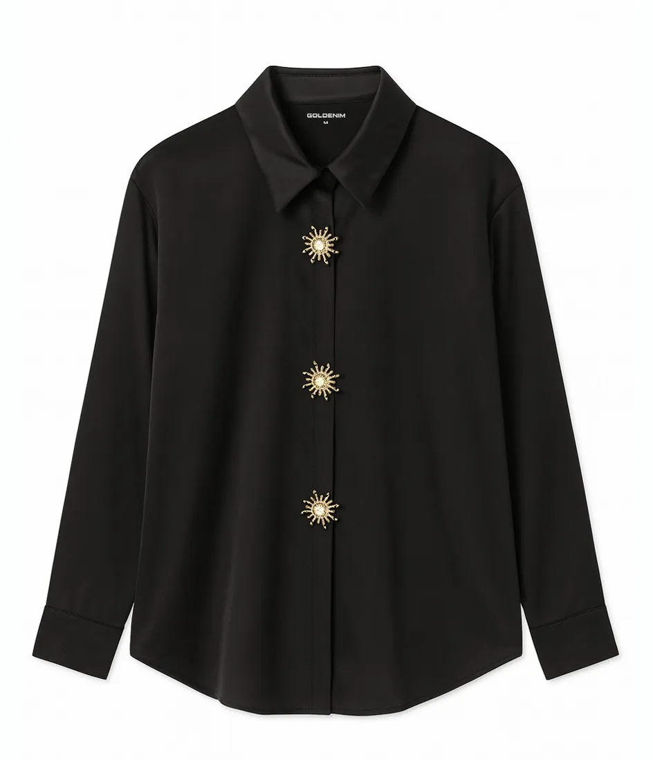 goldenim-paris-femme-chemise-broche-damenbluse-schwarz image 1