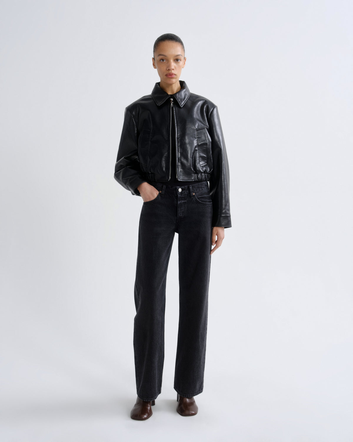 agolde-low-rise-loose-weightless-vanta-schwarz-damen image 1