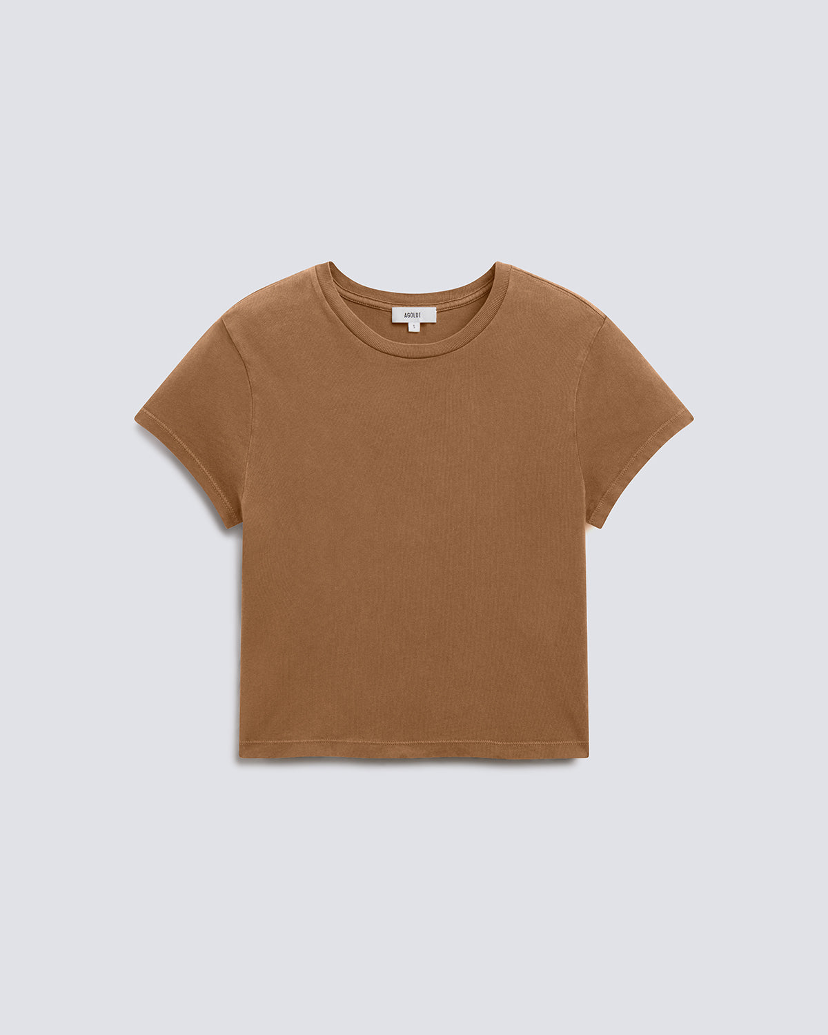 agolde-adine-shrunken-tee-t-shirt-hamoa-braun-bio-baumwolle image 6
