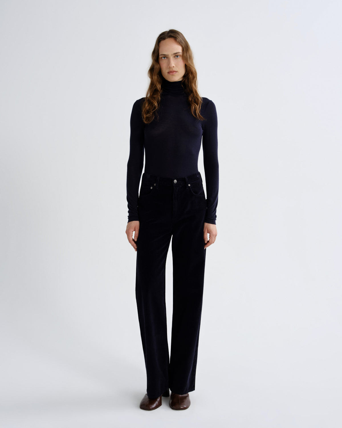 agolde-ren-jean-32-cordhose-obscura-navy-wide-leg image 1