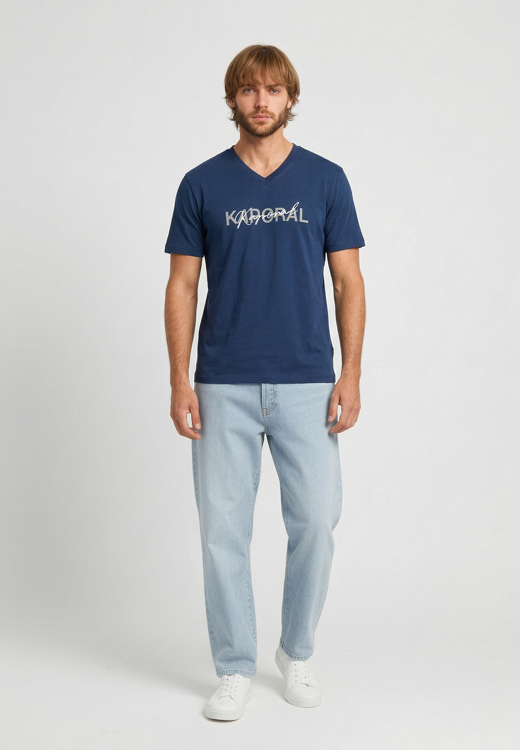 kaporal-raly-t-shirt-herren-navy-slim-v-ausschnitt image 2
