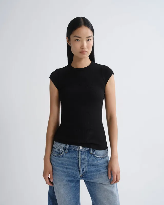 agolde-edison-tee-black-damen-t-shirt-schwarz-bio-baumwolle image 1