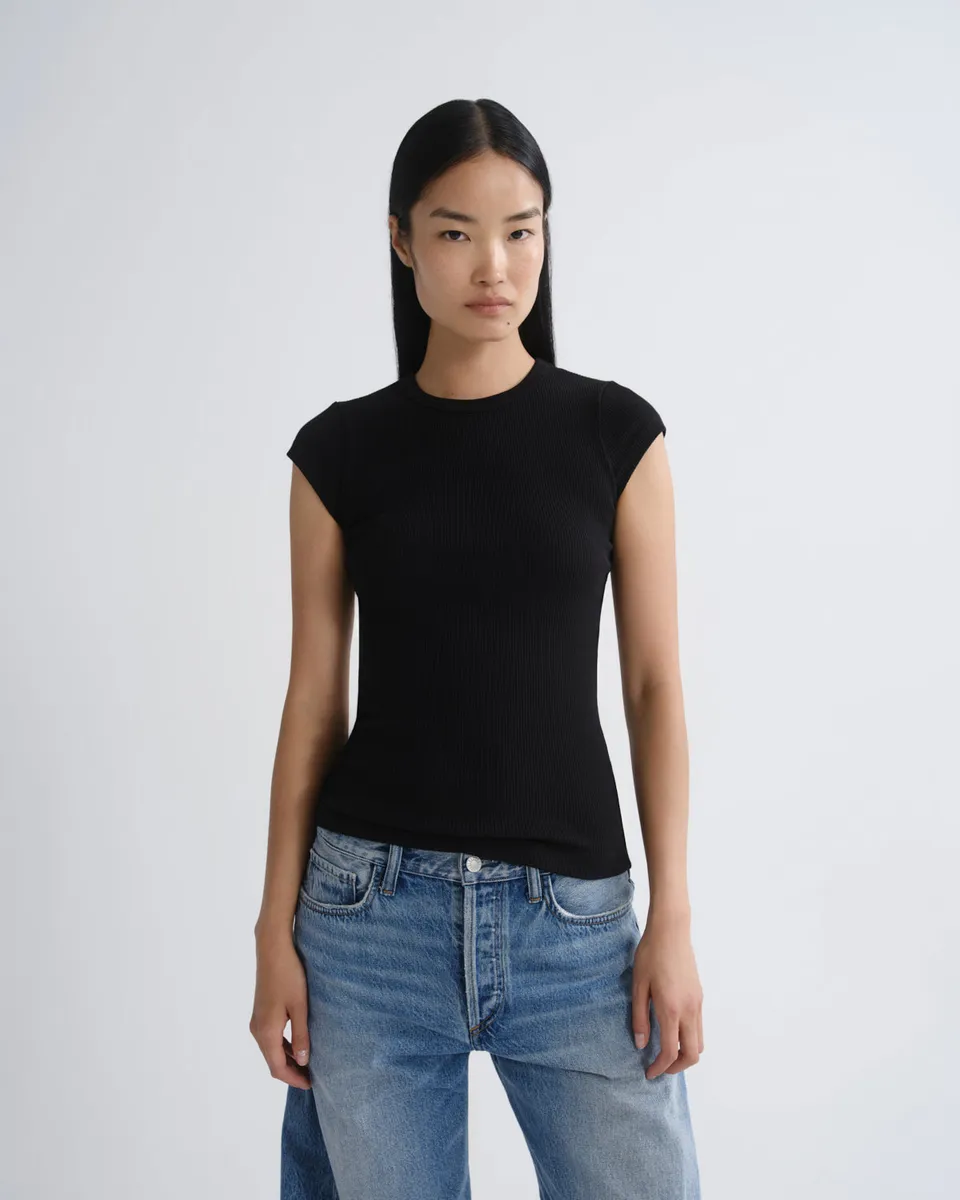 agolde-edison-tee-black-damen-t-shirt-schwarz-bio-baumwolle image 1